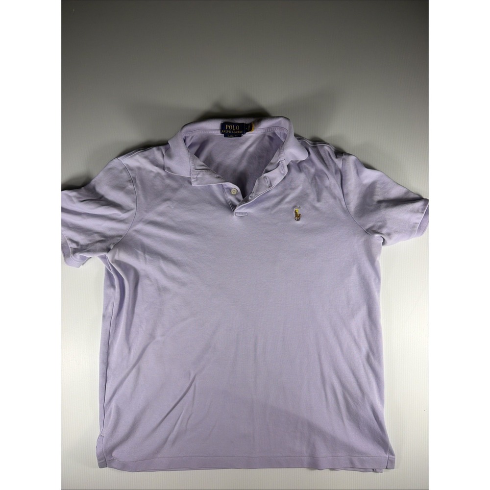 Polo Ralph Lauren Men's Medium Classic Fit Lavender Short Sleeve Polo Shirt